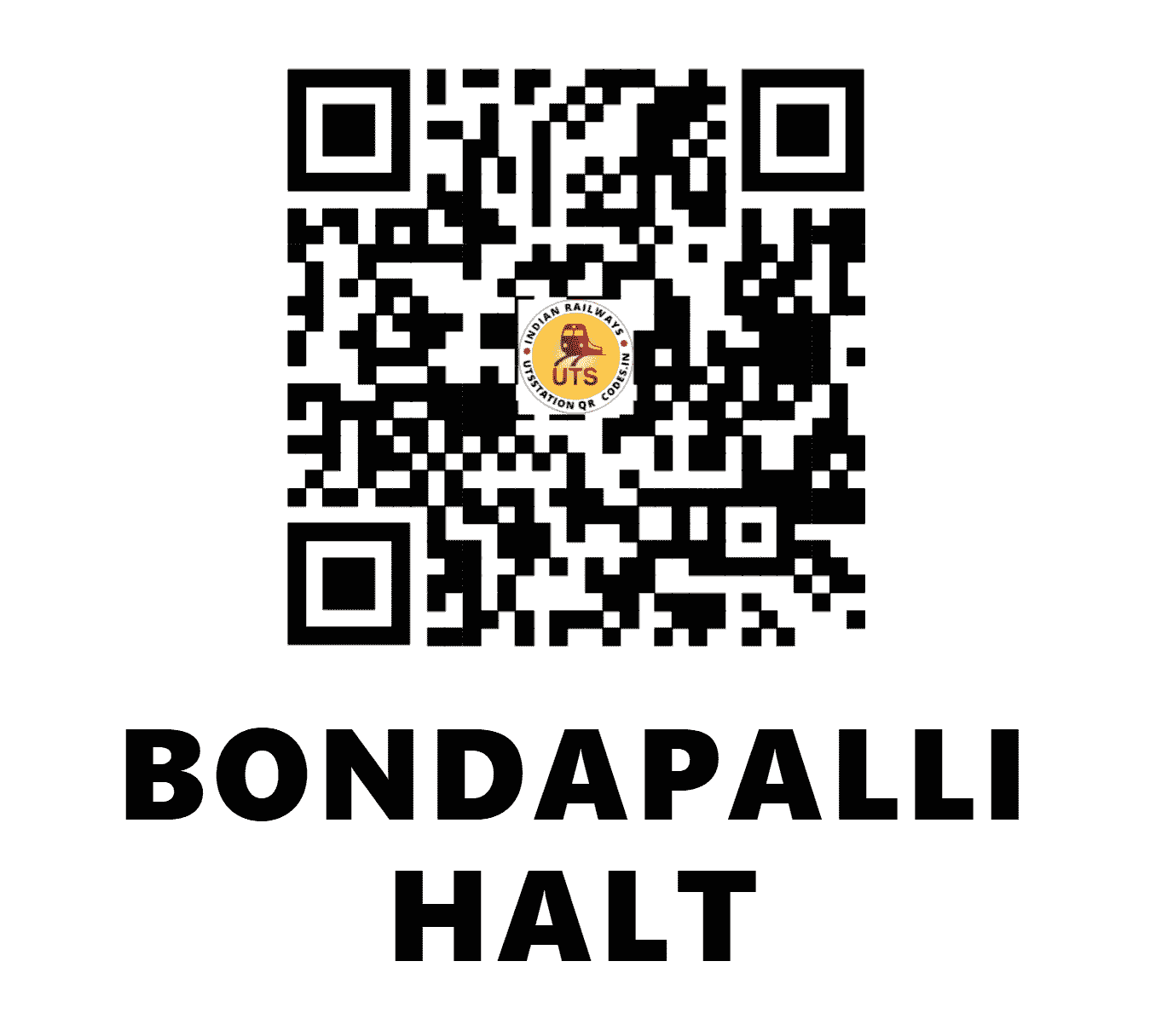 UTS QR Code for BONDAPALLI HALT - BNPL (EO - ANDHRA PRADESH)